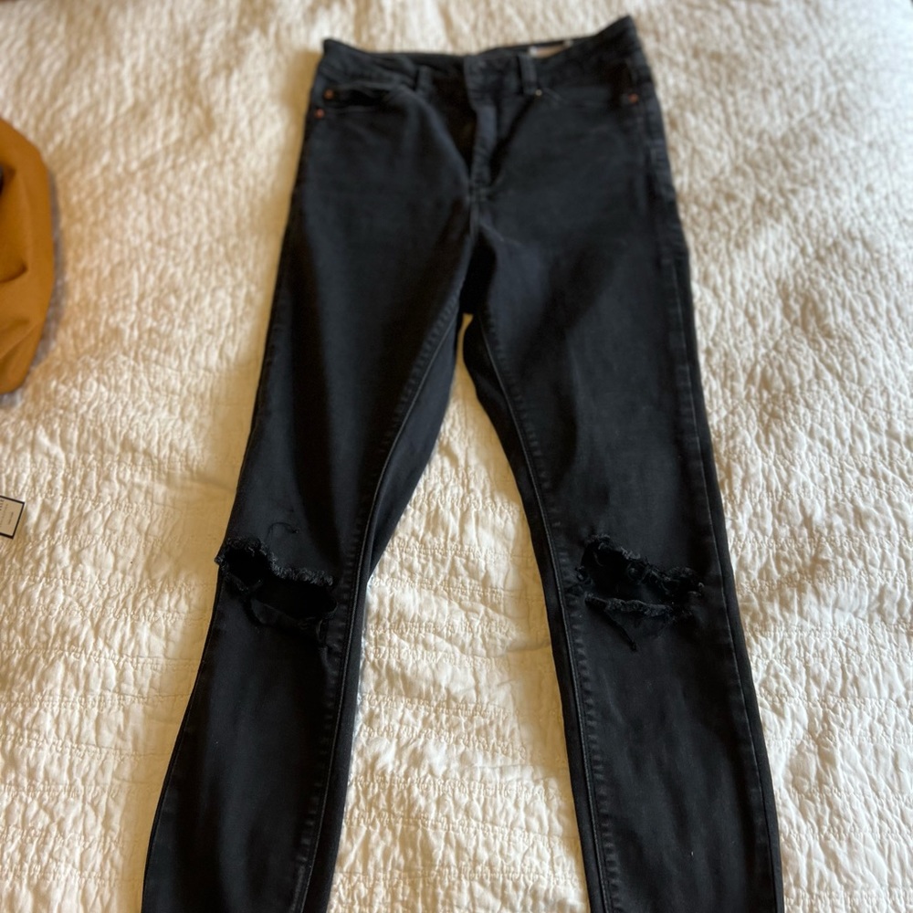 ASOS Black Distressed Skinny Jean